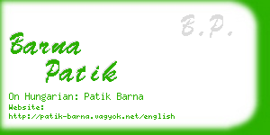 barna patik business card